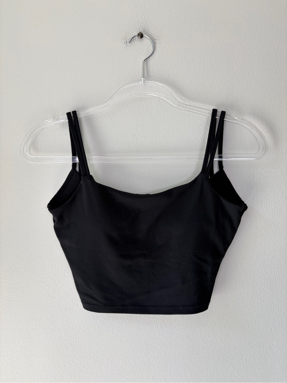 Halara Black Double Straps Cropped Yoga Tank Top - Picture 8 of 8